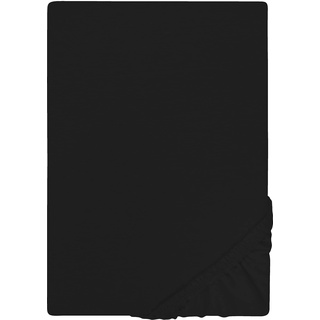 biberna Jersey-Spannbetttuch 0077155 schwarz 1x 180x200 cm - 200x200 cm