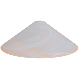 Home4Living Lampenschirm Schusterschirm Ø 420mm Ersatzglas rund Alabaster Orange, Dekorativ weiß