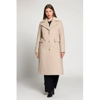 Ulla Popken Wintermantel Mantel A-Linie Reverskragen Satinfutter beige|rosa 50