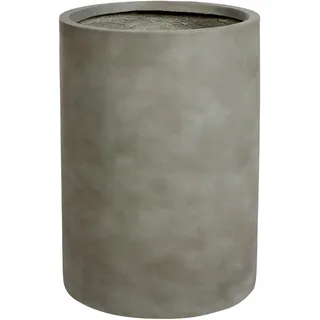 Beliani Blumentopf groß MgO grau Betonoptik rund 36x36cm mit Loch In- & Outdoor Eucommia