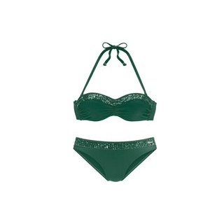 BRUNO BANANI Bügel-Bandeau-Bikini Damen smaragd Gr.40 Cup D