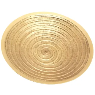 NKlaus Kerzen -Rillen-Teller Ø10cm Kerzenteller aus Messing Gold Hochzeitskerzenhalter Spiralen-Design 10558