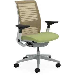 Steelcase Ergonomischer Bürostuhl: Think, 4D-Armlehnen, Spross | Leicht montierbar, Universalrollen, Premium-Materialien, bis 150 kg und 190 cm, sitzkomfort