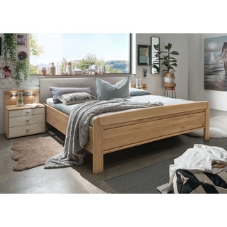 Holzbett WIEMANN "Kiruna" Betten Gr. Liegefläche B/L: 180 cm x 200 cm Betthöhe: 48 cm, kein Härtegrad, ohne Matratze, braun (eiche teilmassiv, champagner) Bett Bettgestell Massivholzbett Polsterbetten Seniorenbett Weitere Funktionsbetten Betten in Komforthöhe