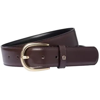Aigner Gürtel Basic mit S-Schließe gold, 126347 dunkelbraun 110 cm