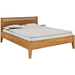 byoak Bett ODYS 140 x 220 aus Massivholz, mit Holzkopfteil, Naturgeölt