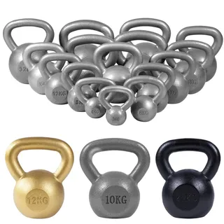 GORILLA SPORTS® Kettlebell 2–32 kg aus Gusseisen, einzeln oder als Set