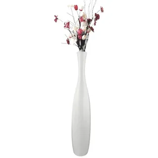 trends for living Bodenvase Edelste Deko-Bodenvase Hohe Keramikvase für Pampasgras & Dekozweige weiß 90 cm
