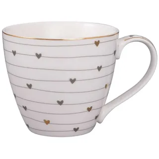 GREENGATE Grace Becher 0,3 l Weiß mit Herzen