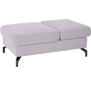 Hocker SIT & MORE "Percy", silber, B:114cm H:46cm T:71cm, Hocker, Polsterhocker Sitzhocker, Fußhöhe 15cm, mit Klappfunktion, wahlweise in 2 Fußfarben