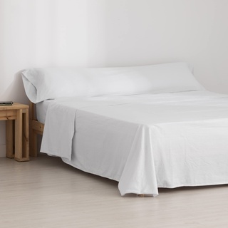 Belum Bettwäsche-Set, Flanell, Weiß, 90, 100% Baumwolle, bestehend aus: Bettbezug: 160 x 270 cm, Spannbettlaken: 90 x 200 cm + 30 cm, Kissen: 45 x 110 cm