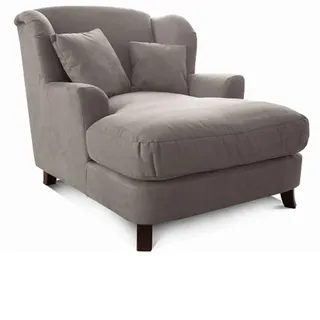 Cavadore XXL-Sessel Assado / Großer Polstersessel mit Holzfüßen und großer Sitzfläche / Inkl. 2 Zierkissen / 109 x 104 x 145 / Mikrofaser Anthrazit
