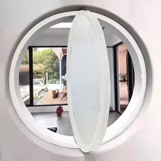 TWHZSAI Drehbares rundes Fenster aus Aluminiumlegierung, Bullauge-Fenster aus gehärtetem Glas zur Wandtion mit Griff, Flügelfenster zur Wohntion in der Küche, Weiß 2,80 cm