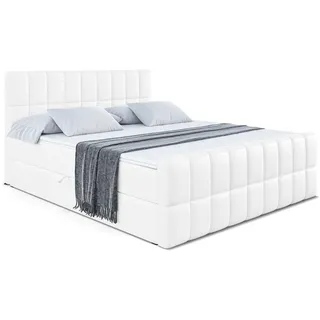altdecor Boxbett, MIAMI-Z - 180x200 cm - H3 - Weiß Hochglanz,