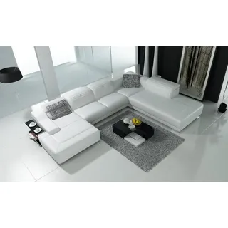 JVmoebel Wohnlandschaft Elegantes Ecksofa aus weißem Leder mit Boxspring-Polsterung, Made in Europa weiß