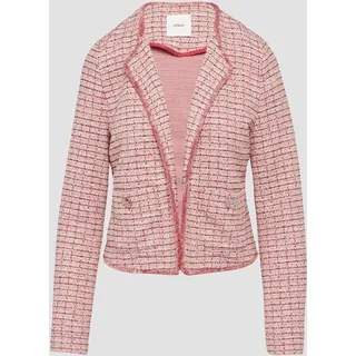 S.Oliver BLACK LABEL Bouclé-Jacke mit Fransen Damen, Rosa, 38