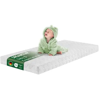 tbfurniture Babymatratze für Babybett – Kindermatratze 60x120 cm | mit Trittkante | 9 cm hoch | extra hautfreundlicher Bezug | DREAMSTAR Ergo Kids