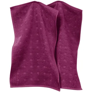 Möve Gästetuch Quadretti 2er-Pack Walk-Frottier Fuchsia Größe 30x50 cm
