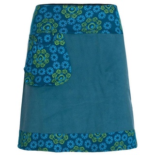 Vishes Minirock Thermorock warmer Side-Bag Damen Winterrock kurz Fleece Hippie, Goa, Retro Style blau