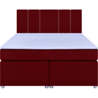 Boxspringbett - rot - H3 - Bonell-Federkern - 140x200 cm
