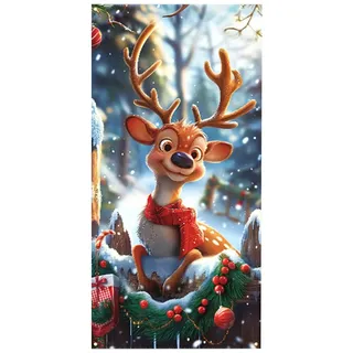 Weihnachten Haustür Dekoration,180×90cm Weihnachten Tür Banner,Winter-Thema Dekor,Porch Dekoration,Xmas Tür hängen Hintergrund Tür Abdeckung (D)