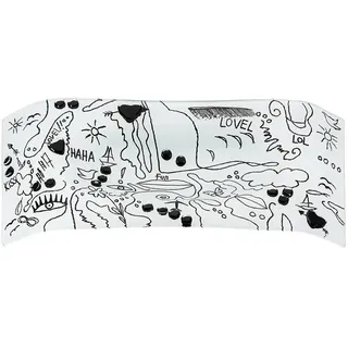 GILDE GLAS art GLAS art Schale Modern Art - Glas - weiß glänzend - Einliniendesign - handbemalt - Breite 57cm