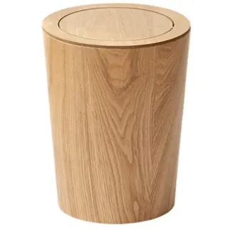 Ailler Runder Mülleimer, Holz-Mülleimer mit Deckel, Müllrecyclingbehälter, Abfallbehälter, Papierkorb mit Deckel für Badezimmer, Gästetoilette, Küche