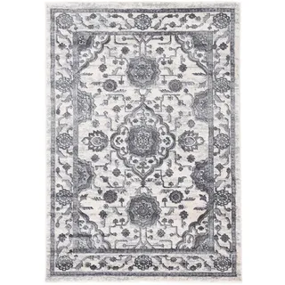 Teppich CARPETFINE "Holy", grau, B:120cm H:8mm L:170cm, Polypropylen (PP), Teppiche, Teppich, Vintage-Seiden-Optik, Wohnzimmer