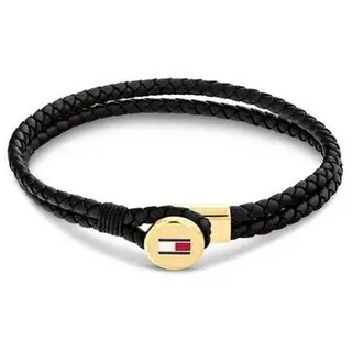 Tommy Hilfiger BRUCE LEATHER Armband Schwarz/Gold 2790669 Größe Unisex