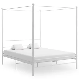 vidaXL Himmelbett 160 x 200 cm Weiß