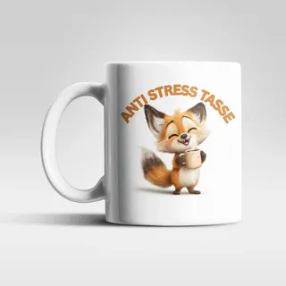WS-Trend Tasse Anti Stress Fuchs Fox Kaffeetasse Teetasse Tasse Geschenkidee 325 ml, Keramik bunt