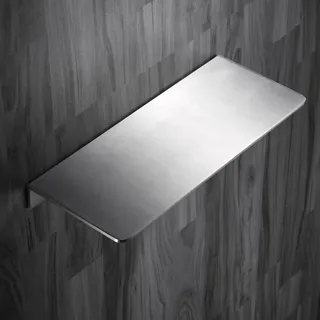 RichVibe Kleines schwebendes Regal, Wandaufbewahrung, Aluminiumregal, Sammlerstücke, Kunstwerke, Fotos, mattes Silber, 21 x 15 x 4 cm