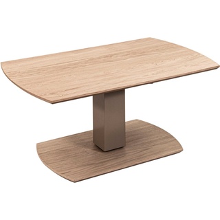 vierhaus Couchtisch, stufenlos höhenverstellbar,rollbar, Schweizer Kante, beige