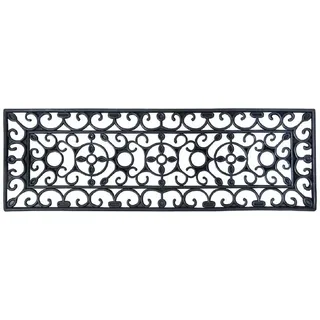 esschert design Fußmatte Stufen Tür Fuß Matte 74x25cm Gummi Abstreifer Vorleger Schmutz schwarz