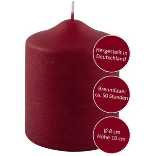Fink Adventskerze FINK Stumpenkerze Candle - rot - H. 10cm x B. 8cm x D. 8cm (1 Stück) rot