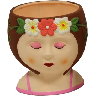 Mimbre Natural Blumentopf, Keramik Gesicht (19,5×18,5×19)-