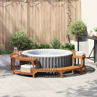 vidaXL Runde Hot Tub Umzäunung Ø255 cm Braun