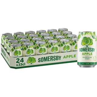 Somersby Apple Cider 0,33 l Dose| 24 Dosen fruchtiger Apfel Cider mit 4,5 % Vol. ohne künstliche Farb-und Aromastoffe (24 x 0,33 l)