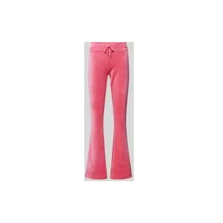 Sweatpants mit Label-Detail und Ziersteinbesatz, Pink, XS
