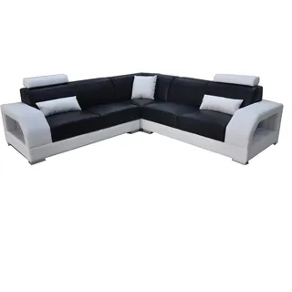 XXL Ecksofa + USB,Leder Wohnlandschaft Garnitur Design Modern Sofa L-Form G8001B