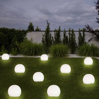 Kugelleuchte Solar 10 cm Solarleuchte Kugel Garten LED Gartendeko Solarkugel für Außen klein, Leuchtdauer ca. 6-8 Stunden, H 38 cm, 9er Set
