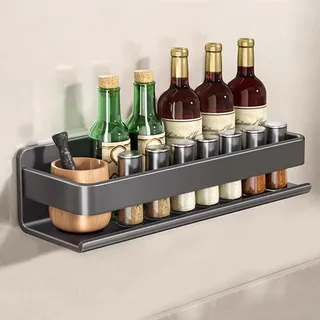 Skeadex Gewürzregale, Gewürzregal Wand Ohne Bohren, Gewürze Organizer, Gewürzständer aus Metall - Gewürzregal Hängend - Gewürzregal Schrank (30cm)