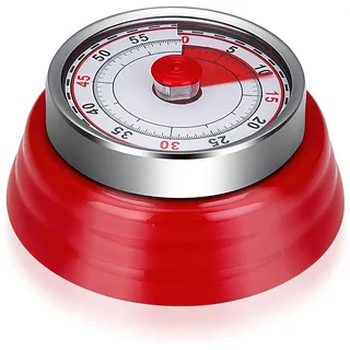 Küchentimer Mechanisch, Visueller Timer, Küche Kurzzeitmesser Eieruhr Magnetisch Küchenuhr Analog I Küchenwecker Kurzzeituhr Kurzzeitwecker Küche Timer Kinder (Rot)