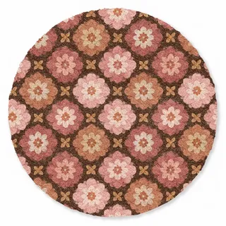 MuchoWow Fußmatte Rund Geometrisch - Blumig - Farbenfroh, Rechteckig, Sauberlaufmatte, Fußabtreter, Türvorleger 120x120 cm 120 cm x 120 cm