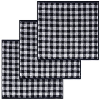 Kracht Geschirrtuch Bauhaus, (Set, 3-tlg., 3-teilig), 3er Pack Frottee Küchenhandtücher (3 Stück) ca.50x50cm 100% Baumwolle schwarz