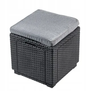 ALLIBERT Cube Sitzhocker 42 x 42 x 39 cm graphitgrau inkl. Kissen