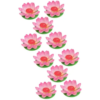 STOBAZA 10 Stk dekorative Kerzen hochzeitskerze birthday candles Lotusblumen-Design dekokerze lotuskerzen Lilienkerze LED-Blumenkerzen Lotusblumendekor Teelichter Teelichtkerzendekor Rosa