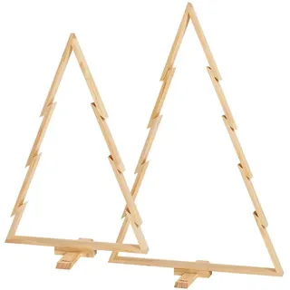 howa Dekobaum, 2er Set Deko Weihnachtsbaum Holz groß Weihnachtsdeko Höhe 100cm, 134cm