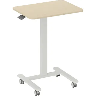 Vinsetto Stehpult Höhenverstellbar Computertisch 65 x 48 cm Mobiler Laptoptisch, Steh-Sitz Schreibtisch mit Handkurbel 68-108 cm Gelb   Aosom