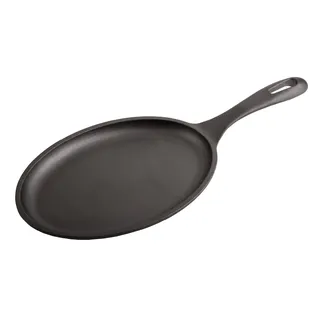 Victoria Gusseisen Fajita Pfanne Induction 25cm Feuer, Grill Cast Iron Skillet ohne PTFE, VIC-37345, Schwarz
